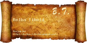 Belba Tibold névjegykártya